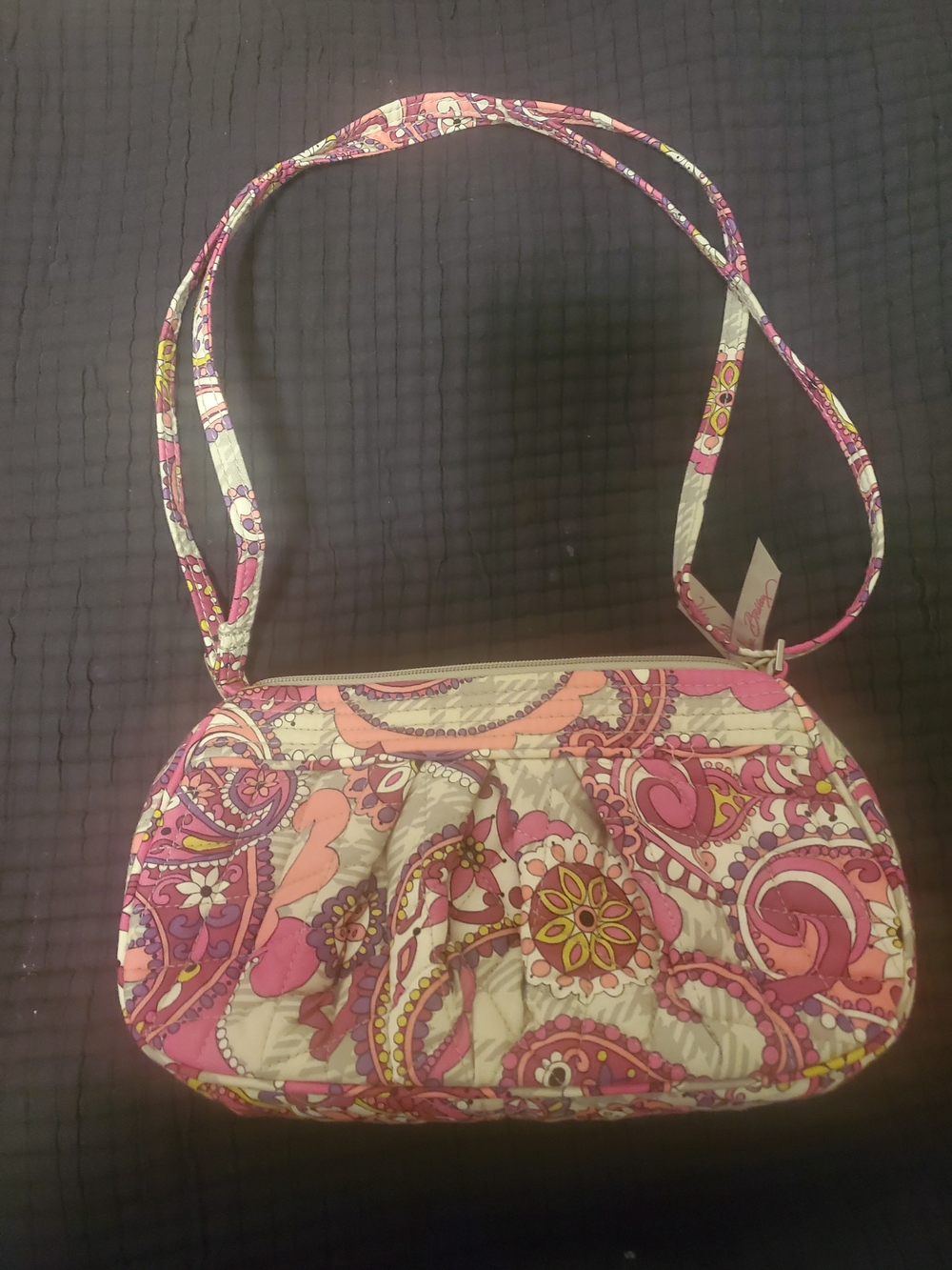 Vera Bradley Pink Paisley Quilted Crossbody Purse